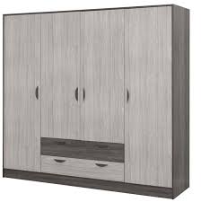 Armoire 4 Portes Chene Gris Cendre Et Grise Kriza Lestendances Fr Armoire Chambre Mobilier Salon De Coiffure Armoire