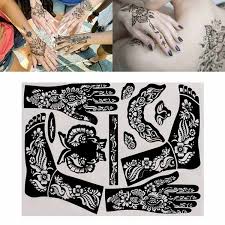 1 Sheet India Henna Template Hand Body Art Temporary Tattoo Stencil Diy Tool Wish Henna Kit Tattoo Stencils Art Template