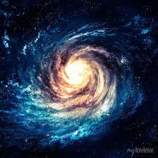 Increíblemente bella galaxia espiral en algún lugar en el espacio carteles  para la pared • pósters astronauta, halo, vasto | myloview.es