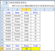 Check Multiple Criteria With Excel Index And Match Contextures Blog Excel Tutorials Excel Index