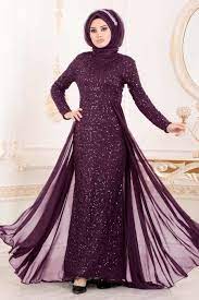 Nayla Collection Pullu Murdum Tesettur Abiye Elbise 90000mu Tesetturisland Com Purple Evening Dress Dresses Evening Dresses
