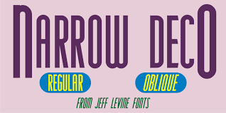 You can edit, modify, append or do whatever you need to do with this font, including using it commercially or in creating your own art/graphic works, even a new version of the font as long as all further redistributed derivatives use a new reserved font name and. Download Narrow Deco Jnl Font Family From Jeff Levine Sarah Yermolayeva