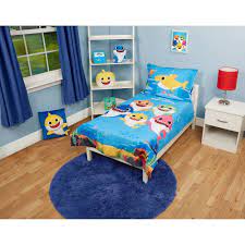 Baby Shark Toddler Bedding Set In 2021 Toddler Bed Set Toddler Mattress Baby Shark Beds