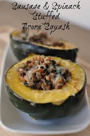 Sausage And Spinach Stuffed Acorn Squash Recipe Recipes Acorn Squash Squash Recipes