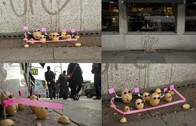 potatoes protest streetart pink ausstellung