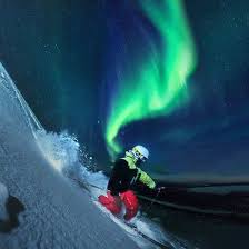 Skiing Under Northern Lights Finland Northern Lights Finland Northern Lights Northen Lights