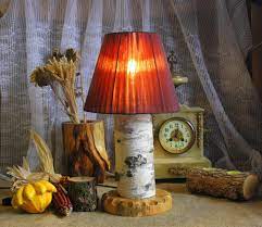 Summer decorating how to make a home nautical lawn piling with seagulls solar light and address plaque 34 image of timberharmony dock l wooden decor that offer a faux wood pilings for summer decorating how to make a home nautical lawn piling with seagulls solar light and. Table Lamp Hand Crafted Silver Birch Wood Tree Log Bark Rustic Decor 46 Cm Ebay