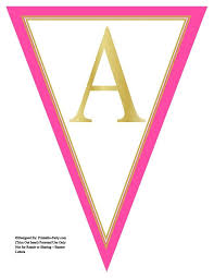 Each set includes all letters, number and additional characters. Pink Gold Triangle Pennant Banner Printable Alphabet L Printable Party Com Printable Letter Templates Free Printable Letter Templates Alphabet Banner Free Printable Letter Templates