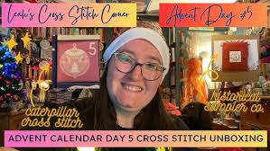 Day 5 Advent Calendar Unboxing! !!!SPOILERS!!! Caterpillar Cross Stitch &  Historical Sampler Co!