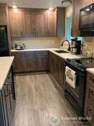 Kitchen designer working in the brand new showroom! Rustic Kitchen Remodel By Charo Hunt Cabinet World Of Pa