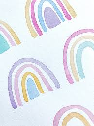 Retro Rainbow Pattern Harper Jones Creative Watercolor Pattern Rainbow Art Rainbow Painting