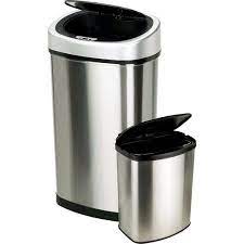 Nine Stars 13 2 Gal 50l 2 1 Gal 8l Motion Sensor Trash Can Combo Fingerprint Resistant Stainless Steel Walmart Com Kitchen Trash Cans Trash Can Trash Cans