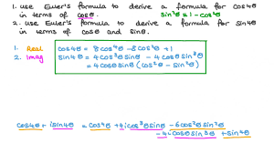 Euler's formula establishes the fundamental relationship between the trigonometric functions and the complex exponential function. Question Video Using Euler S Formula To Derive Formulas For Trigonometric Functions Nagwa