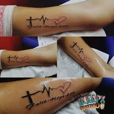 The tattoo represents a heart and a heartbeat that is connected. Top 91 Faith Hope Love Tattoo Ideas 2021 Inspiration Guide