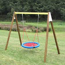 Usage particulier portique bois 2 balançoires. Portique En Bois Et Acier Aladin Virages