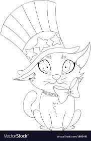 July holidays are the best, because the weather is great and we can celebrate outdoors. A Coloring Page Of A Kitten Wearing A Hat And Bow Designed As The American Flag For The 4th Of July Download A Flag Coloring Pages July Colors Coloring Pages
