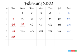 February 2021 calendar with holidays available for print or download. 30 Free February 2021 Calendars For Home Or Office Onedesblog