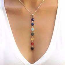 This Beautiful Chakra Necklace Has Been Handcrafted To Keep Your Chakra Areas Balanced With Natural Amethyst Lap Chakra Jewelry Beaded Jewelry Chakra Pendant