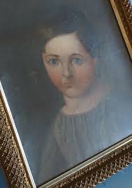 RS1220-105: Biedermeier Empire Gemälde Mischtechnik Robert Thiem als Knabe 