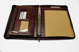 Italian Leather Portfolio Zippered Business Folder Conference A4 Folder Padfolio 4 Ring Binder Brown Clipboard Leather Portfolio Leather Padfolio 4 Ring Binder