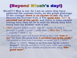 The book of micah chapter 7 is taken from jimmy swaggarts, the expositor's study bible. Micah Chapter 6 1 8 Www Joelteethinthewind Com