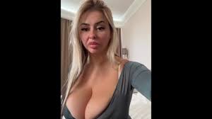 Marina Juicy Blonde peels off her glamorous lingerie to expose her gigantic  natural boobs