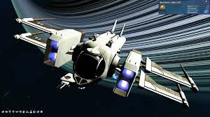 T2 Symmetrical Hopper Explorer Xenia Boosters Spiked Janus Wings Rear Antennae Off White With Dark Grey Chrome Fini No Man S Sky No Man S Sky Base Sky