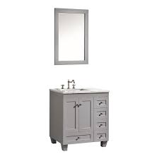 The wood spa by pat rios. Eviva Acclaim 28 Solid Wood Bathroom Vanity With White Carrara Top In Gray Evvn69 28gr