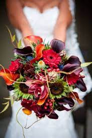 Offering floral workshops and mother's day flowers. Dark Purple Calla Lilies Red Gerbenas And Bright Flowers For A Wedding Bouquet Fall Wedding Bouquets Wedding Bouquets Unique Wedding Bouquet