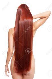 Portrait Of Beautiful Young Nude Woman With Long Red Hair Isolated On White  Background. View From Back Side Stock Photo, Picture And Royalty Free  Image. Image 37933712.