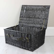 Storage shelf organizer baskets seagrass wicker basket living room office. Black Wicker Storage Hamper Basket The Basket Company