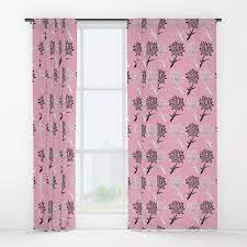 Pink Dandelion Floral Pattern On Pink Design Window Curtains Zeichenbloq Homedecor Patterndesign Society6 Curtain Patterns Floral Pattern Curtains