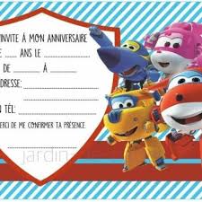 Textes vœux anniversaire 15 ans 3. Carte D Invitation Anniversaire Enfant A Imprimer Superwings Un Grand Marche