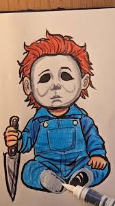 drawing little Michel Myers #draw #drawing #halloween