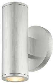 Led Outdoor Wall Light Cylinder Up Down 3000k Brushed Aluminum Contemporary Outdoor Wall Lights And Sconces By Destination Lighting