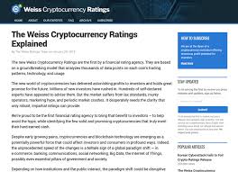 This is where weiss cryptocurrency ratings come in. Guide To The Weiss Cryptocurrency Ratings Useful Or Flawed