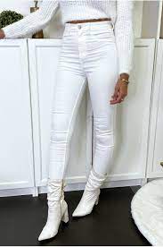 Livraison et retour gratuits* choix parmi plus de 100 000 articles de mode. Pantalon Jeans Slim Blanc Pour Femme Avec Poches Arrieres
