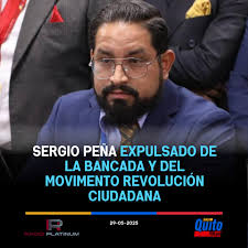 Sergio Peña, el asambleísta que llegó al actual período parlamentario de la  mano de la Revolución Ciudadana, fue expulsado de la bancada y del  Movimento RC, hoy, 29 de mayo de 2025.