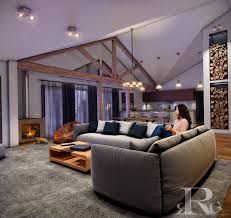 modern barn house kitchen/living room