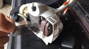 If your stihl won't go above idle, bogs down, is unresponsive o. Spark Arrestor Cleaning Stihl Fs56 007 Youtube