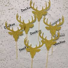 There are 2212 cake topper deer for sale on etsy, and they cost $22.07 on average. Dooxoo Deer Cupcake Toppers Deer Party Hunting Cake Topper Gold Glitter Animal Party Favors Deer Decor Cake Decoration Hunting Birthday Party Set Of 12 Buy Online In Bahamas At Bahamas Desertcart Com Productid 36000200