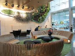 Pebble By Allermuir Has Created The Perfect Group Table In Hotel Icon S Lobby Lobby Design Farmhouse Stools Breakout Area