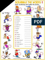 Draw a line from the picture to the word. Sports Vocabulary Esl Unscramble The Words Worksheets For Kids Individual Sports Sports