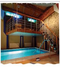 Holdiay Shower Curtain Set Hooks Indoor Pool House Indoor Pool Design Indoor Swimming Pool Design