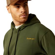 Ariat Men's Barbwire Skull Hoodie Dark Green