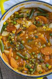 Vegetable soup made with frozen vegetables. Vegetable Soup Dinner Then Dessert
