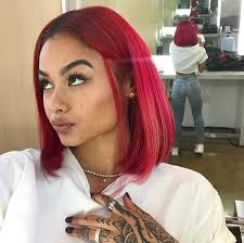 Peruvian Hair Red With Black Root Color Straight Lace Front Bob Wig Red Hair Color Hair Styles Hair