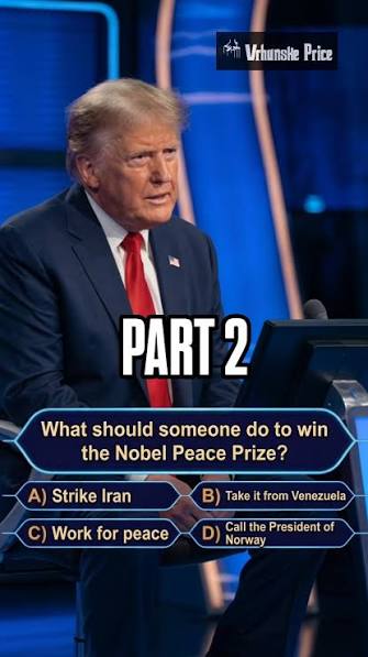 Donald Trump Goes for $500,000… And This Is His Final Answer 😂, The  question: How do you win the Nobel Peace Prize? 😅, Made with AI, just for  fun., #DonaldTrump #Iran #Usa #EpicFury #Funny