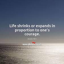 Life Shrinks Or Expands In Proportion To One S Courage Idlehearts