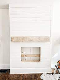 Diy Shiplap Electric Fireplace Mantel Home Fireplace Build A Fireplace Diy Shiplap Fireplace